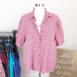 Company One plaid buttoned down top